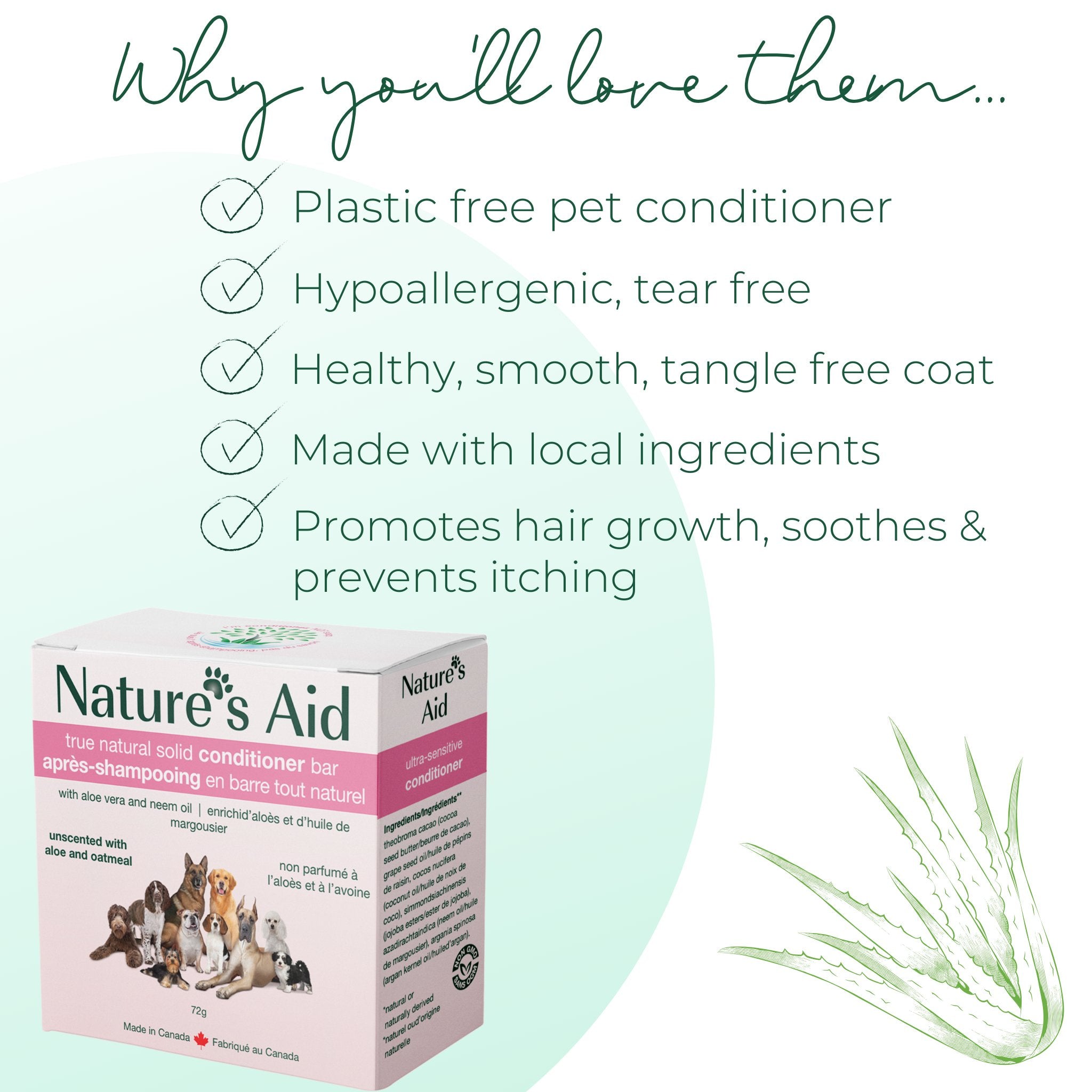 Pet Conditioner Bars - Nature's Aid, dogs, Eco-friendly