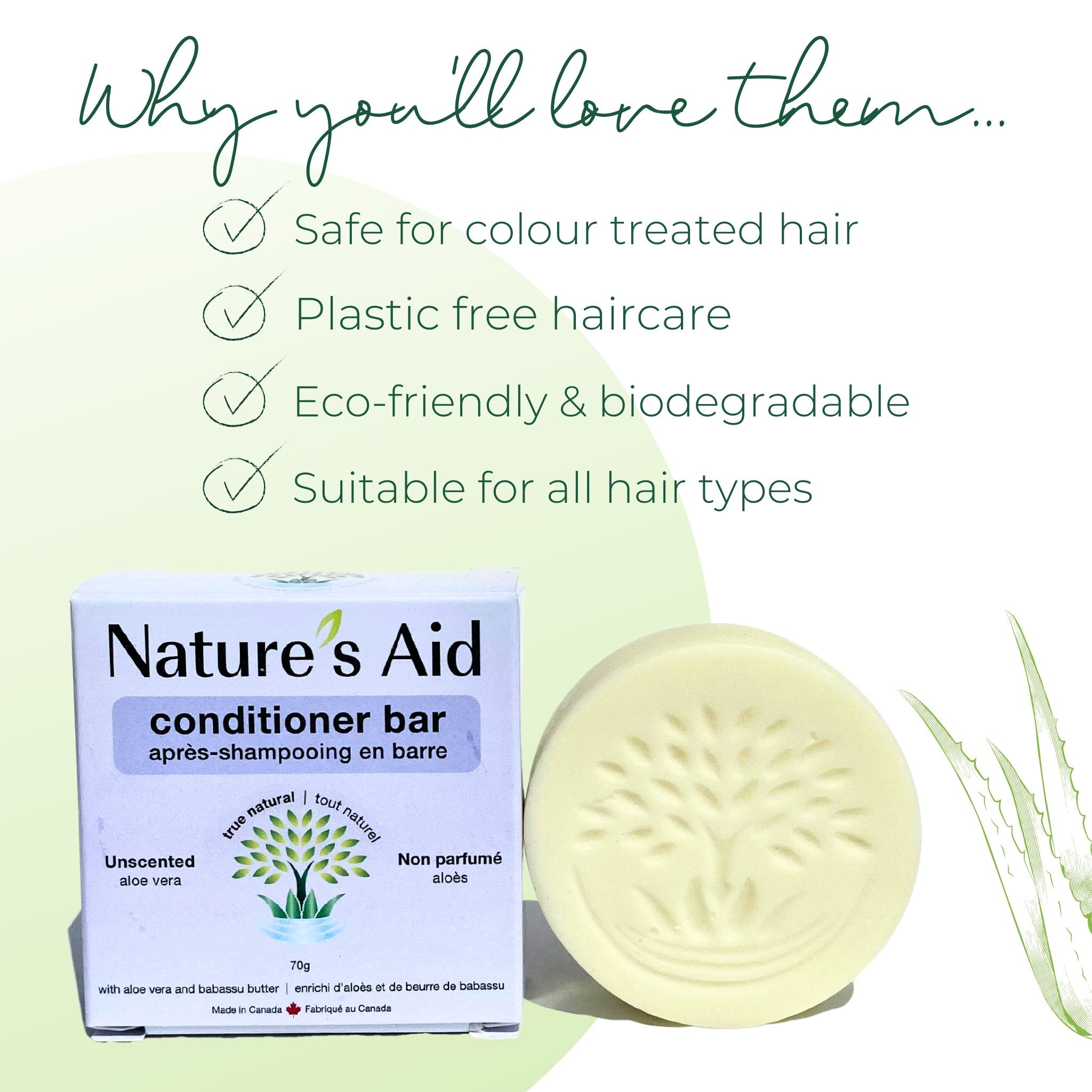 Conditioner | 60g Solid Bar - Nature's Aid, conditioner, hair care