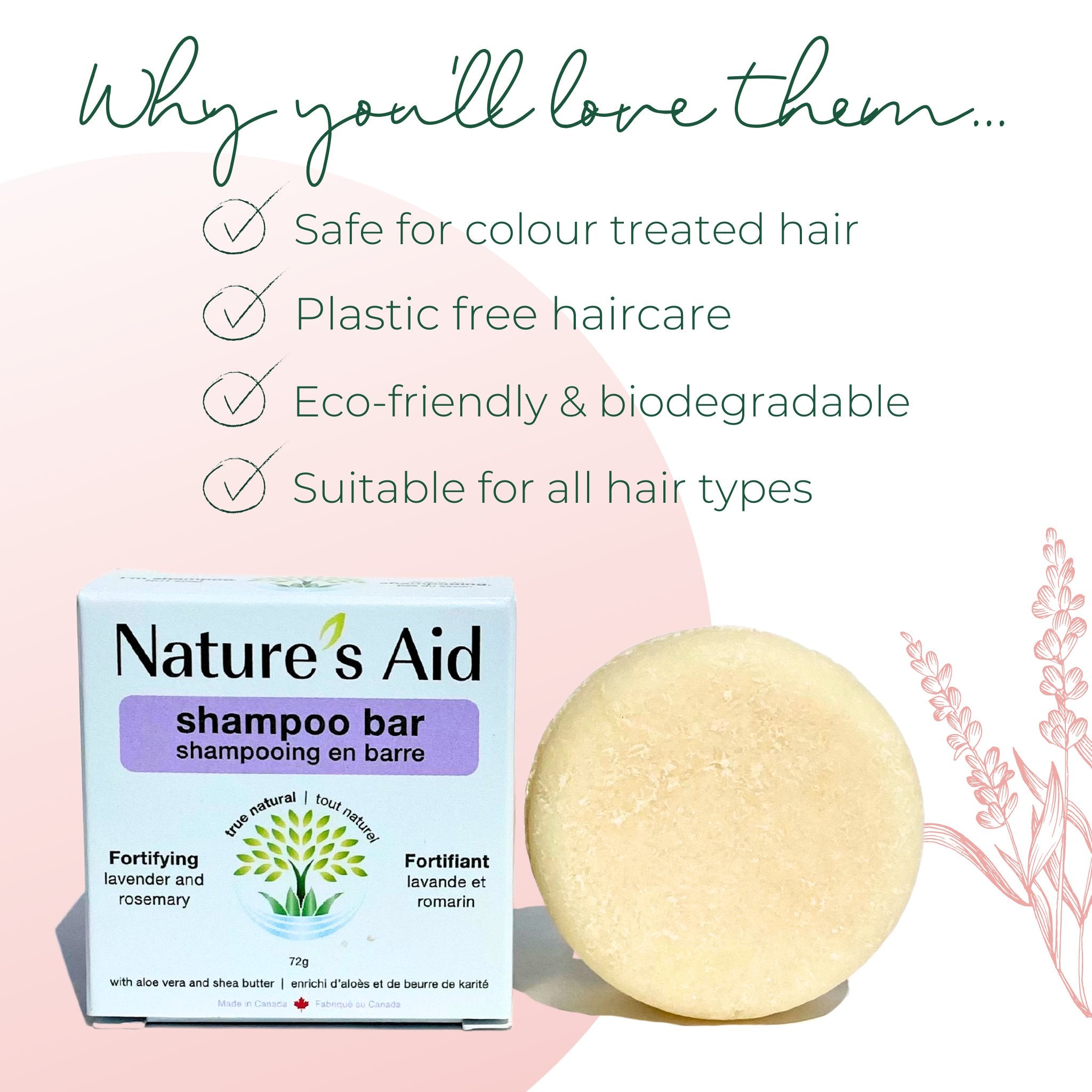 Shampoo | 72g Solid Bars - Nature's Aid, cedarwood, ecofriendly
